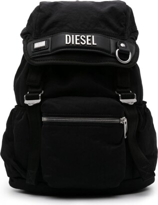 DIESEL ブラック Logos S-Small backpack LOGOS BACKPACK S Logos S-Small backpack in recycled nylon